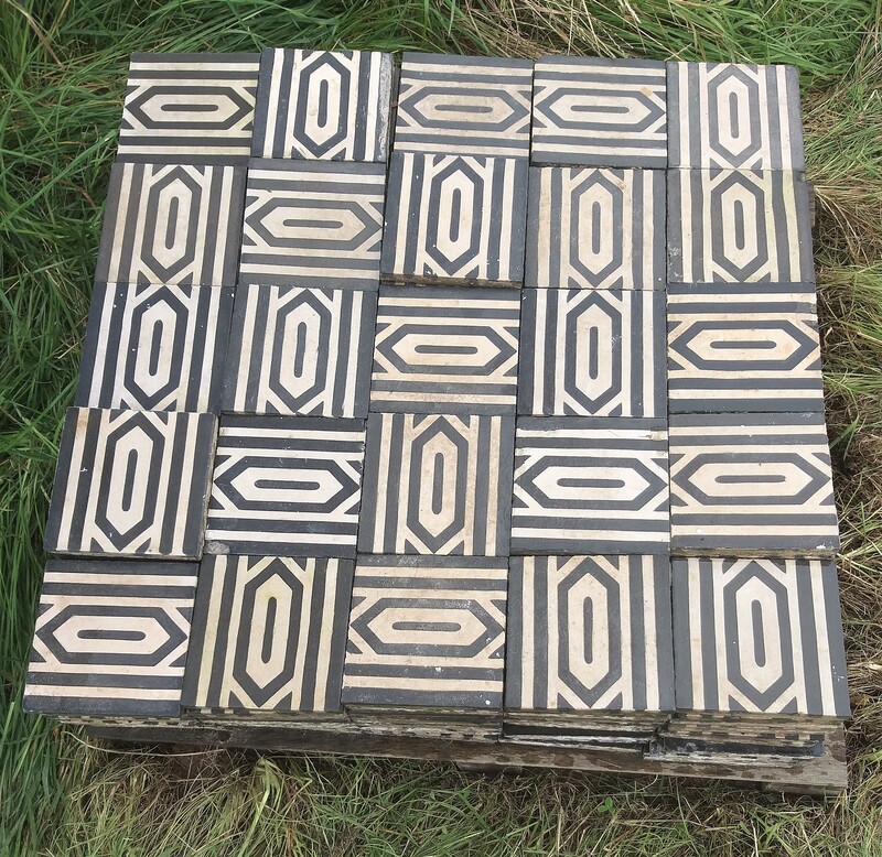 10 square meter old cementtiles, ca.1900