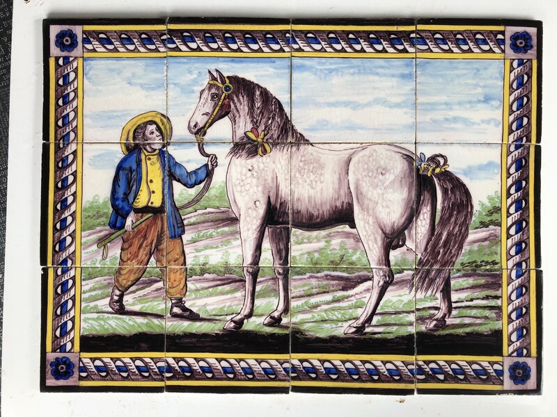 Beautiful Delft tiles mural, ca.1850