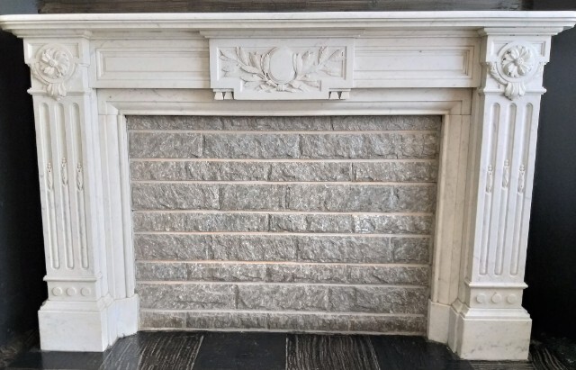 Carrara-marble fireplace, period 1870