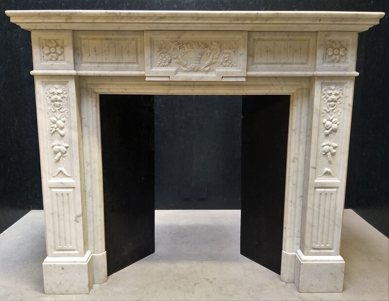 Fireplace ca.1875 in Carrara marble