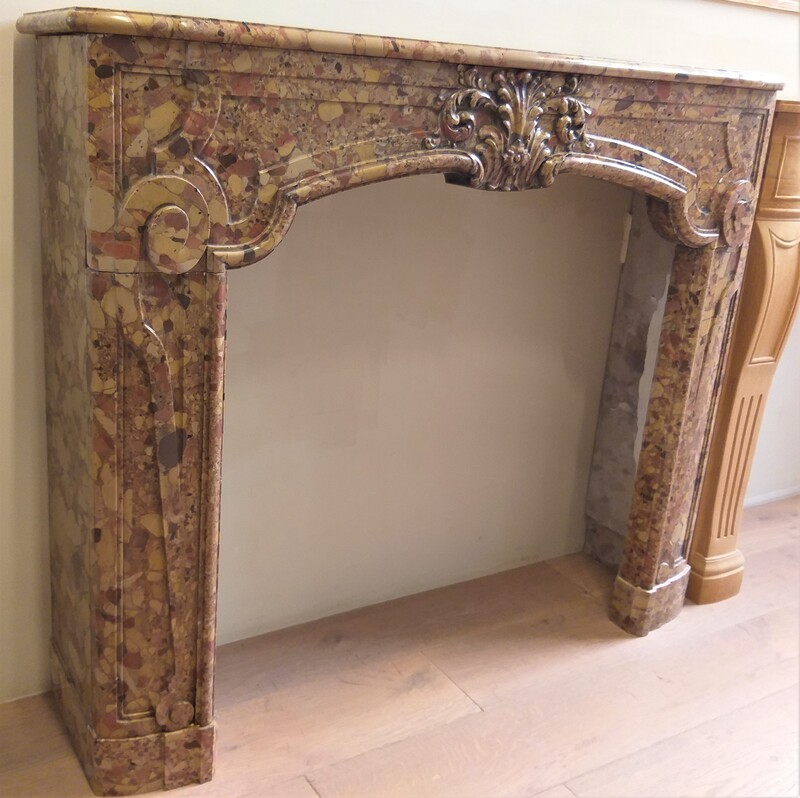 Fireplace in Brèche d'Aleppe-marble