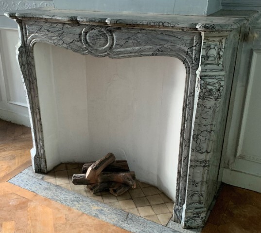 Fireplace period ca.1880. Bleu Fleuri marble. 