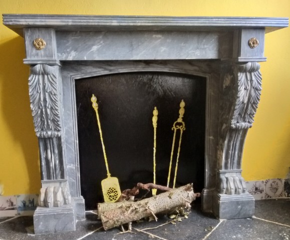  Lion's paws Napoléon II Fireplace in Bleu Turquin marble