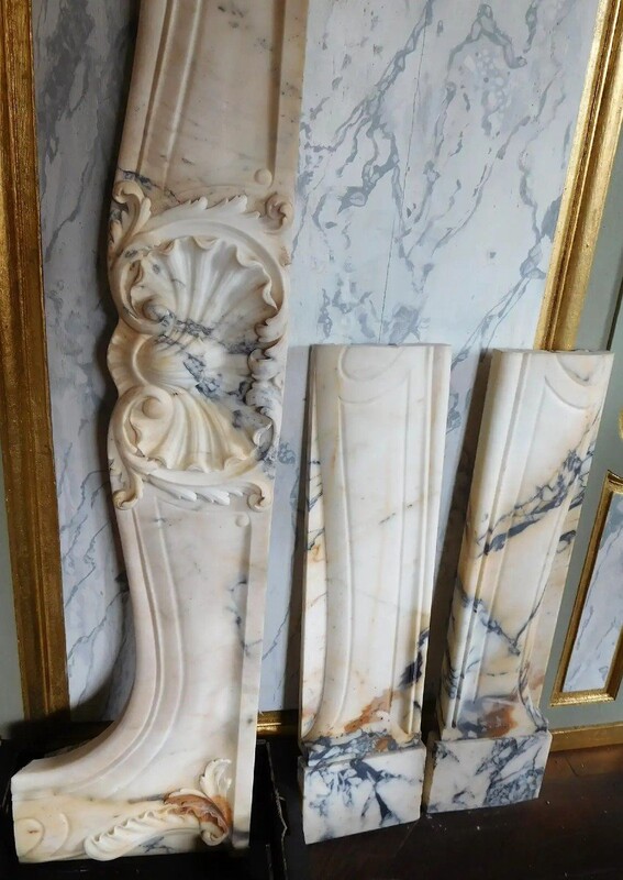 Louis XV fireplace in Paonazzo-marble ca.1850