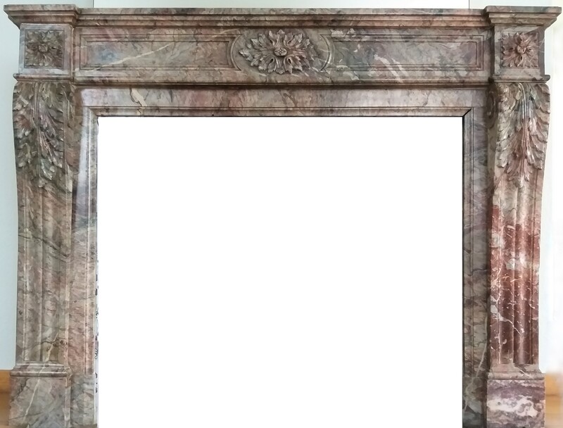 Louis XVI style fireplace, Ejugerais marble