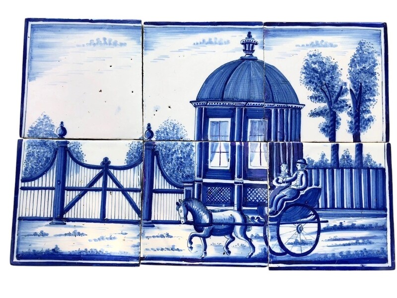 Old Dutch -Delft walltiles mural, ca.1870