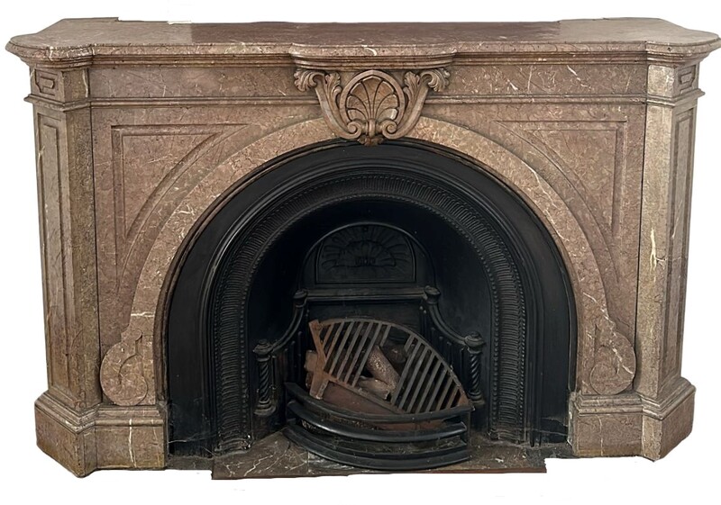 Victorian style fireplace in Napoléon Grande Mélange marble